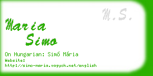 maria simo business card