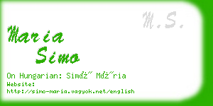 maria simo business card